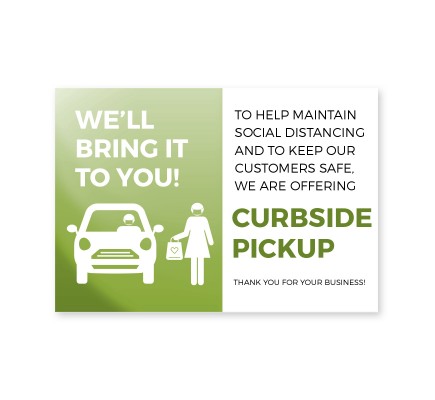 Curbside Pick Up Poster 11" x 17" Green Pack of 6 